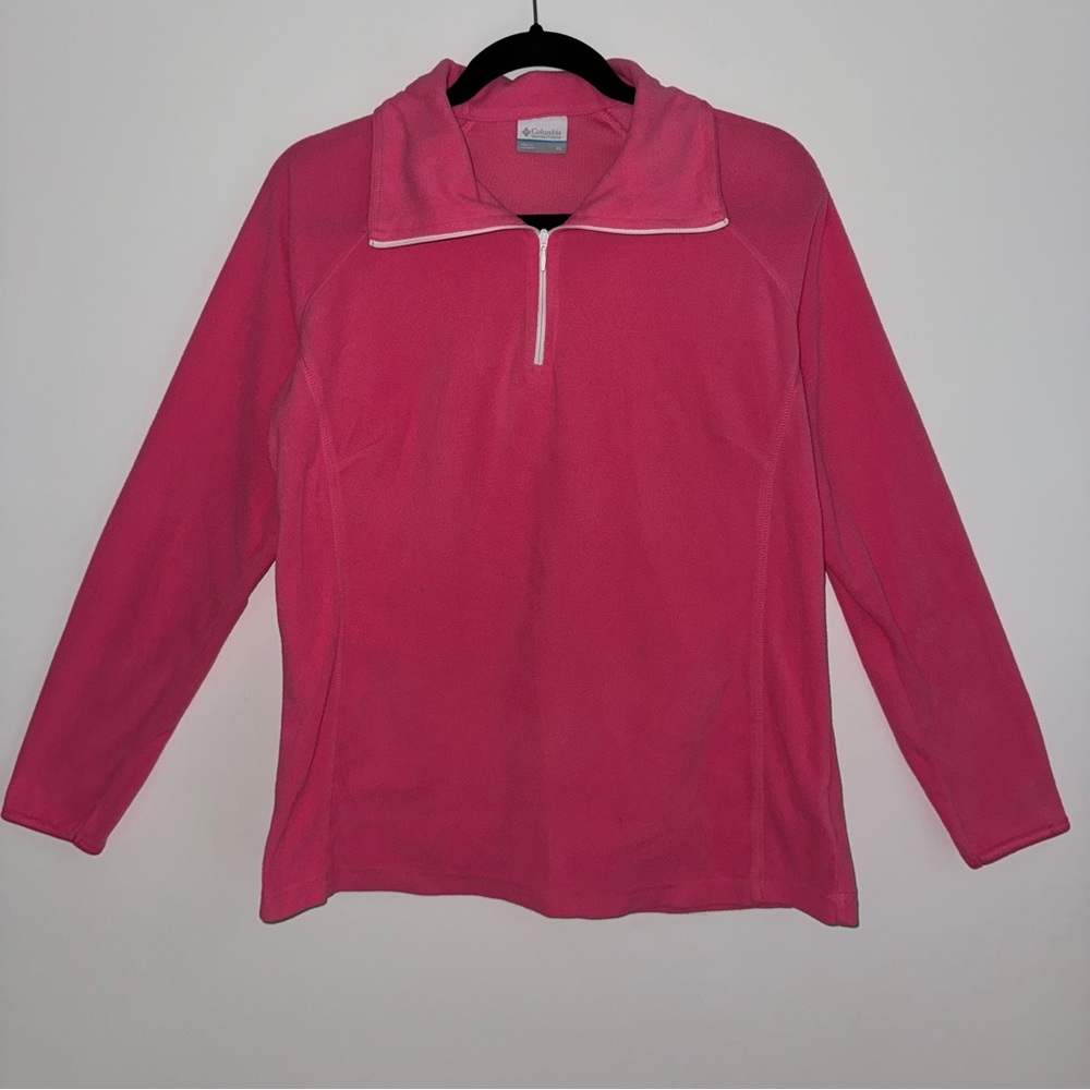 Columbia Sportswear Women’s Pink Half Zip Fleece Pullover Size XL